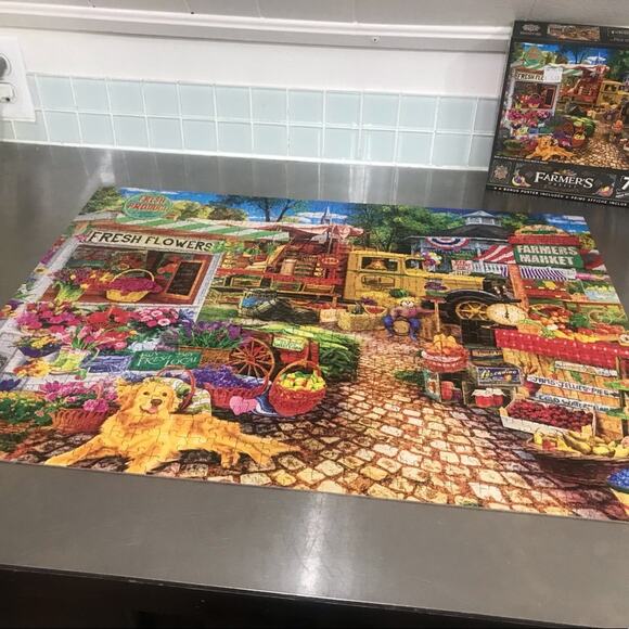 Master Pieces Farmer’s Market 750 Piece Puzzle COMPLETE - Picture 2 of 4